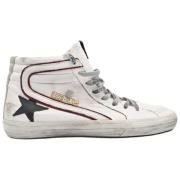 Golden Goose Vit Röd Slide Sneakers White, Herr