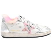 Golden Goose Glitter Shearling Sneakers Vit/Silver Multicolor, Dam