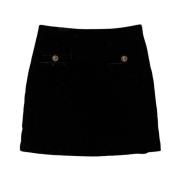 Twinset Svart Sammet Minikjol Black, Dam