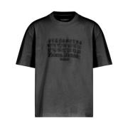 Maison Margiela Svart T-shirt med broderad logotyp Black, Herr