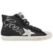 Golden Goose Svart Vit Mocka Glitter Sneakers Black, Dam