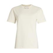 Patou Vit Bomull Logo T-shirt Beige, Dam