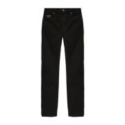 Versace Jeans Couture Svarta Bomullsblandning Straight Leg Jeans Black...