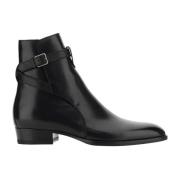 Saint Laurent Läder Jodhpur Ankelboots Black, Dam