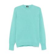 Drumohr Kashmir Crew Neck Sweater Green, Herr