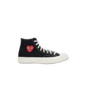 Comme des Garçons Play Svarta High-Top Sneakers med Hjärttryck Black, ...