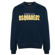 Dsquared2 Cool Fit Crewneck Sweatshirt Navy Blue Blue, Herr