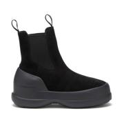 Moon Boot Svarta Mocka Slip-On Stövlar Black, Dam