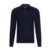 Cavallaro Merino Polo LS Mörkblå Blue, Herr