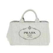 Prada Vintage Pre-owned Canvas prada-vskor Gray, Dam