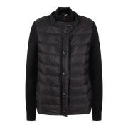 Moncler Vadderad Kofta med Hög Krage Black, Dam