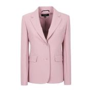 Max Mara Weekend Rosa Viskoskavaj med Klassiska Revers Pink, Dam