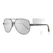 Guess Gunmetal Aviator Solglasögon med Spegelglas Gray, Herr