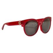 Gucci Vintage Pre-owned Plast solglasgon Red, Dam