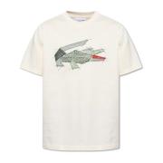 Lacoste T-shirt med broderad logotyp Beige, Herr