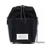 Maison Margiela Svart Läder Axelväska Black, Herr