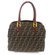 Fendi Vintage Pre-owned Canvas handvskor Brown, Dam