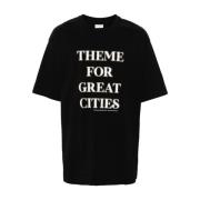 Dries Van Noten Svart Bomull Jersey Slogan Print T-shirt Black, Herr