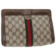 Gucci Vintage Pre-owned Laeder kuvertvskor Beige, Dam