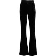 Versace Jeans Couture Svart Sammet Bred Ben Byxor Black, Dam