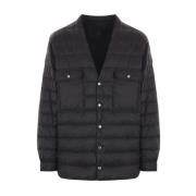 Moncler Svart Nylon V-ringad Rock Rick Owens Black, Herr