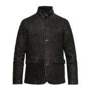 AllSaints Mockajacka Survey med vintageeffekt Black, Herr