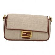 Fendi Vintage Pre-owned Laeder crossbodyvskor Beige, Dam