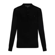 AllSaints Polo sweater Mode Black, Herr