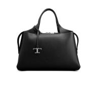 Tod's Svart axelväska med logodetalj Black, Dam