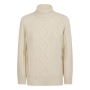 Forte Forte Mjuk Ull Turtleneck Sweater Kabelstickning Beige, Dam