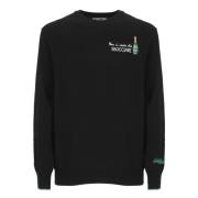 Saint Barth Svart Crew Neck Tröja med Resta Sbocciare Broderi Black, H...