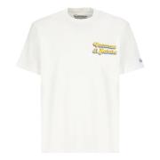 Saint Barth Vit Bomull T-shirt med Crew Neck White, Herr