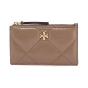 Tory Burch Quiltad Diamant Korthållare med Dubbel T Brown, Dam