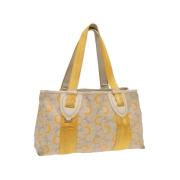 Celine Vintage Pre-owned Canvas handvskor Yellow, Dam