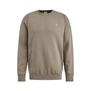 Cast Iron Bomull Stretch Crewneck Sweater Gray, Herr