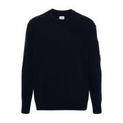 C.p. Company Lyxig Crew Neck Stickat Aw24 Black, Herr