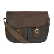 Barbour Läder Crossbody-väska med Vaxfinish Green, Herr