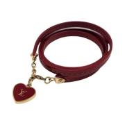 Louis Vuitton Vintage Pre-owned Laeder halsband Red, Dam