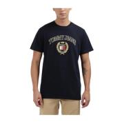 Tommy Hilfiger Guld Crest T-shirt Navy Blå Modern Passform Blue, Herr