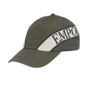 Emporio Armani Militärgrön Baseballkeps med Grå Insats och Broderad Lo...