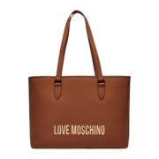 Love Moschino Stilren axelväska för kvinnor Brown, Dam