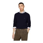 Tommy Hilfiger Lambswool Crew Neck Sweater Blue, Herr