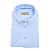 John Miller Short Sleeve Shirts Blue, Herr