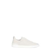 Ermenegildo Zegna Vita Pebble Läder Sneakers White, Herr