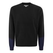 Comme des Garçons Kontrastdetalj Crew Neck Tröja Black, Herr