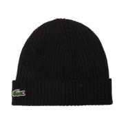 Lacoste Klassisk Stickad Mössa Black, Unisex