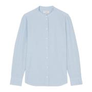 Marc O'Polo Prickig blus vanlig A-linje Blue, Dam