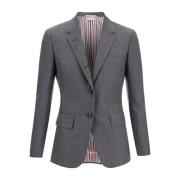 Thom Browne Slim Fit Ull Twill Jacka Gray, Dam