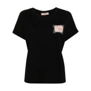 Twinset Stilren Nero T-shirt Black, Dam