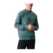 Calvin Klein Chenille Sweatshirt med Broderad Logotyp Green, Herr